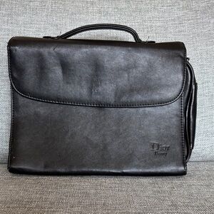 Dior Beauty makeup toiletry Black faux leather Bag